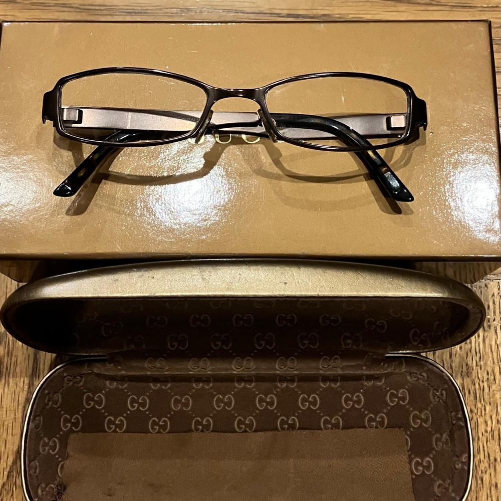 🎈🍃 GUCCI | GG 2769 / Strass Eyeglasses, Case & Box Bronze Italy - Picture 8 of 15